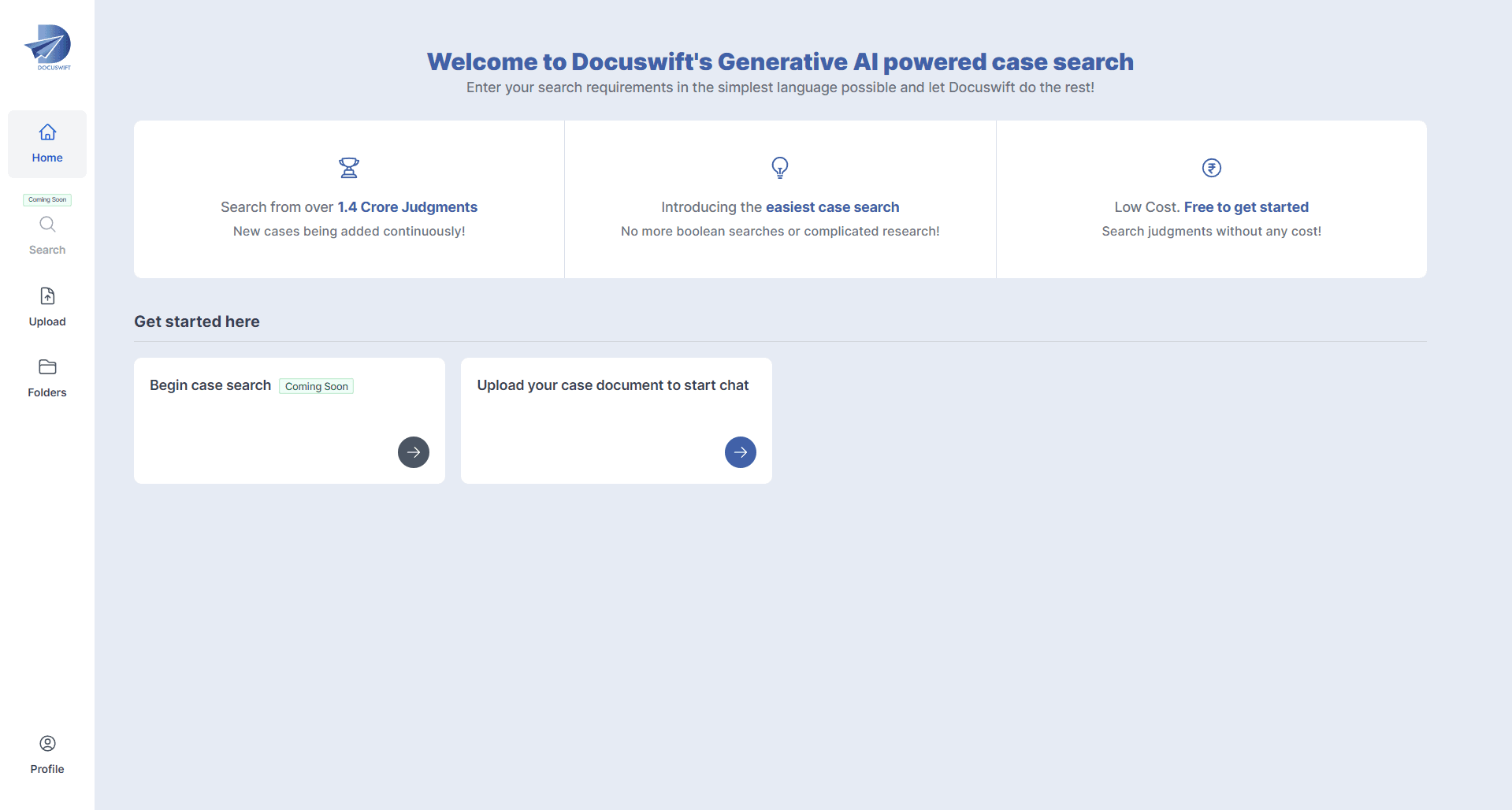 DocuSwift - Web application screenshot 1