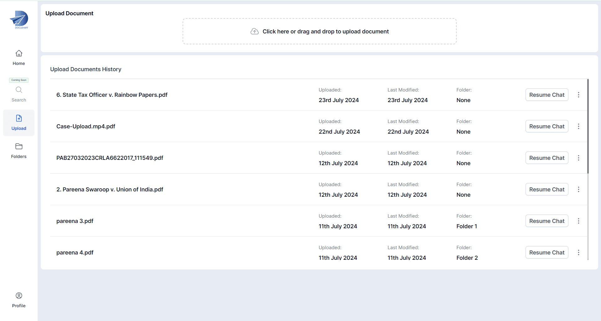 DocuSwift - Web application screenshot 2