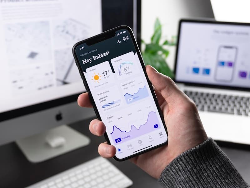 Mobile app development process with wireframes and prototype screens